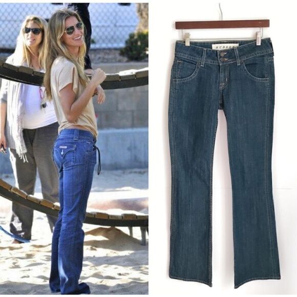 HUDSON SIGNATURE BOOTCUT BLUE JEANS LOW RISE WOMENS SIZE 26 - Picture 1 of 8